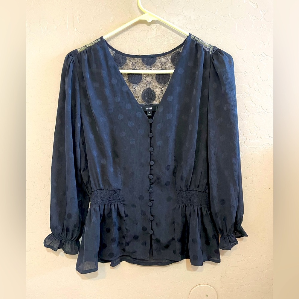 MINE black dressy blouse  for women size small